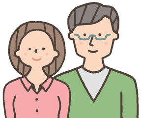 正面を向く若い男女