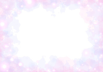 Magical purple smoke effect glittering frame stars with glowing particles vapor and brilliant stardust


