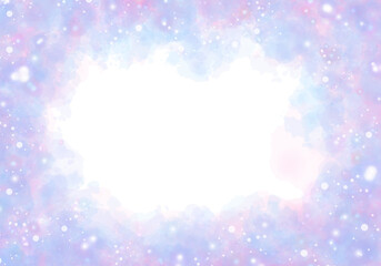 Magical purple smoke effect glittering frame stars with glowing particles vapor and brilliant stardust


