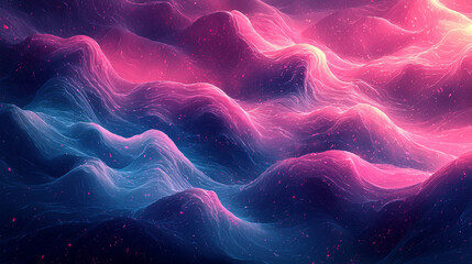 Fototapeta premium Abstract Pink and Blue Swirling Mountain Landscape