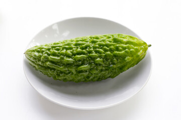 Bitter melon on white background.