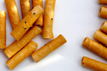 Thai snack, crispy coconut rolls