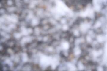 水たまりに出来た雪氷をぼかした背景素材