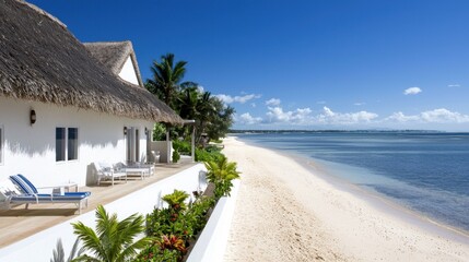 Fototapeta premium Tropical Beach House with Ocean View