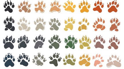 Dog paw silhouette isolated on white background clean and crisp vector