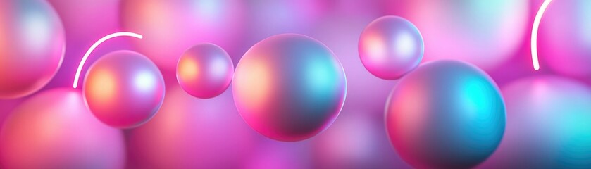 Obraz premium A vibrant blend of pink and blue spheres creates a dynamic, abstract background, evoking a sense of depth and movement.