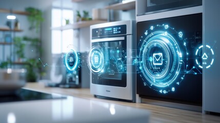 Fototapeta premium Futuristic Smart Device Interface Showcasing Innovative Technology and Automation Solutions