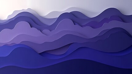 Fototapeta premium Abstract Layered Purple Blue Wave Landscape Design