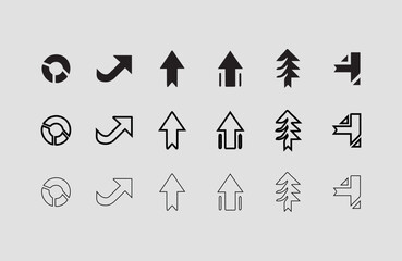 Arrow Line Designs for Speed and Direction Concepts Arrow Graphics for Motion and Navigation Design