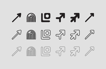 Arrow Line Designs for Speed and Direction Concepts Arrow Graphics for Motion and Navigation Design