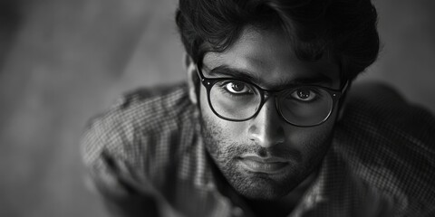 Vintage Portrait of a Man in Glasses