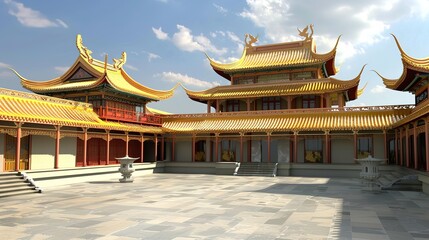 Fototapeta premium Ancient_chinese_style_Dreamstime_Fantasy_landscape