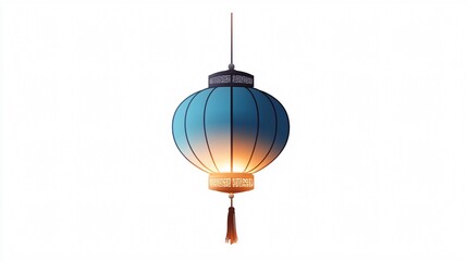 Obraz premium Bright Chinese Hanging Lantern for Festive Decor - Wide Angle Centered Composition