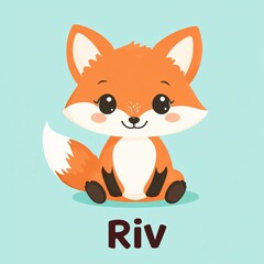 Cute cartoon fox illustration.