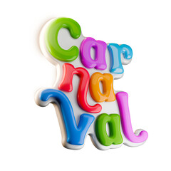 Selo 3d de Carnaval colorido e festivo, festas populares brasileiras, alegria, fevereiro, carnaval no Brasil visao lateral esquerda