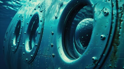 Submarine: A heavy-duty naval vessel designed for underwater navigation, constructed from steel to endure immense pressure and support deep-sea operations.
