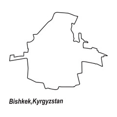 map of capital city bishkek kyrgyzstan design