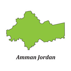 Fototapeta premium map of amman capital of jordan design