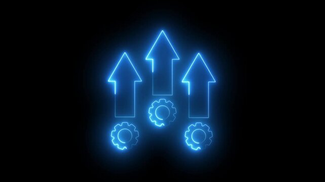 Glowing neon Improve icon. seo web marketing analytic icon marketing data analysis symbol
