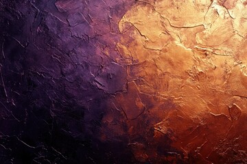 Naklejka premium Dark purple and gold textured wall. Ideal for backgrounds, luxury, or artistic projects.