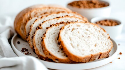 Crusty Artisan Bread Slices  Bakery  Food Photography  Closeup