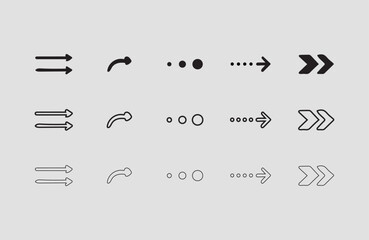 Arrow Icon Collection for Navigation and Motion Design Arrow Graphics: Bold, Minimalist, and Curved Designs Arrow Line Art for UX, UI, and Graphic Design Projects