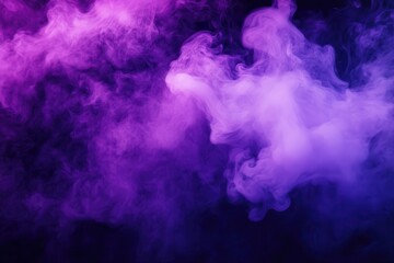 Fototapeta premium Abstract purple and pink smoke swirls on black. Ideal for backgrounds, designs, or mystic themes.