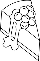 cute dessert doodle outline coloring 