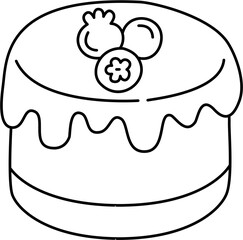 cute dessert doodle outline coloring 