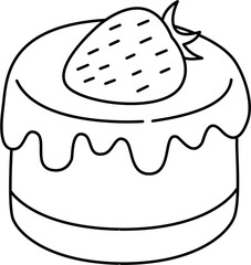 cute dessert doodle outline coloring 