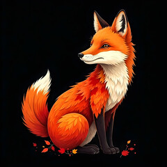 Fox made of autumn leaves, IA Generative