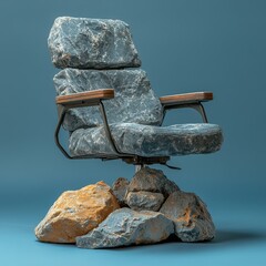 Creative Stone Chair Design, Blending Nature and Modern Art
