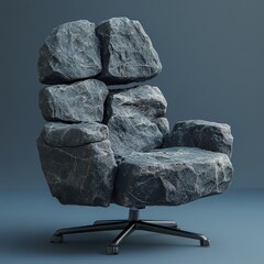 Creative Stone Chair Design, Blending Nature and Modern Art