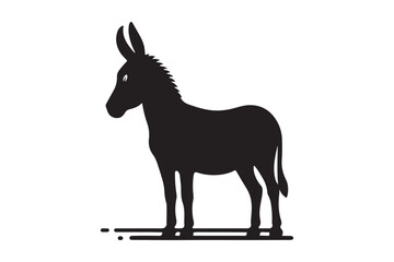 Fototapeta premium Donkey silhouette vector illustration with detailed features