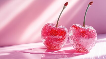 Crystallized Sugar Coated Cherries, Sweet and Delicate Artistic Aesthetic