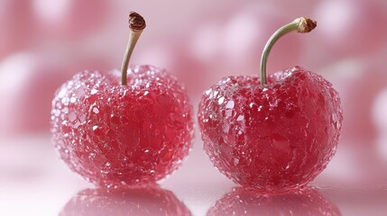Crystallized Sugar Coated Cherries, Sweet and Delicate Artistic Aesthetic