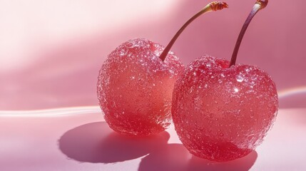 Crystallized Sugar Coated Cherries, Sweet and Delicate Artistic Aesthetic