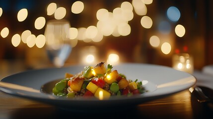 Roasted Vegetable Salad Garnished With Herbs