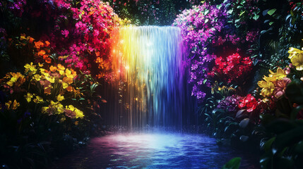 glitter rainbow waterfall