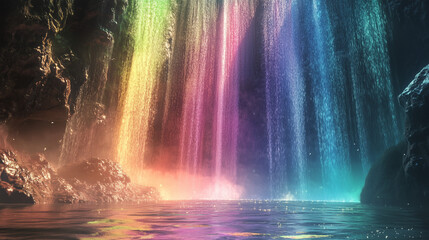 Fototapeta premium glitter rainbow waterfall