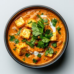Creamy Paneer Curry, Indian Food, Top View