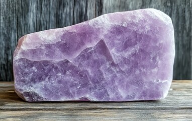 Fototapeta premium Smooth soft lavender lepidolite conveys gentle calm in realistic style