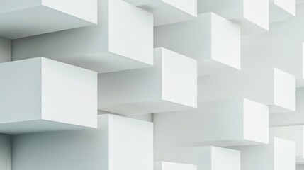 Obraz premium Abstract White Cubes Background Modern 3D Render for Business Design