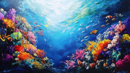 Vibrant Underwater Paradise: A Colorful Coral Reef