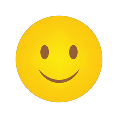 Fototapeta premium Smiling emoji icon. Happy yellow face. Bright circular symbol. Cheerful facial expression.