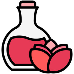 Aroma Oil lineal flat color icon, use for UI, UX, app and web development, digital or print. for beauty, personal care, body treatment.