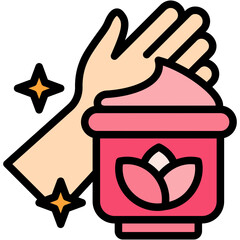 Cleanser lineal flat color icon, use for UI, UX, app and web development, digital or print. for beauty, personal care, body treatment.