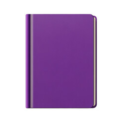 Minimalistic dark purple notebook, perfect as a background element for design projects, stationery themes, or branding visuals. Isolated on a transparent PNG background for easy use.