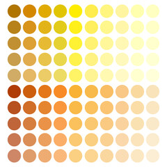 Yellow gradient circles. Orange color fade. Geometric dots design. Gradient pattern vector.