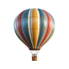 Naklejka premium Colorful Fluffy 3D Cartoon Hot Air Balloon on transparent background